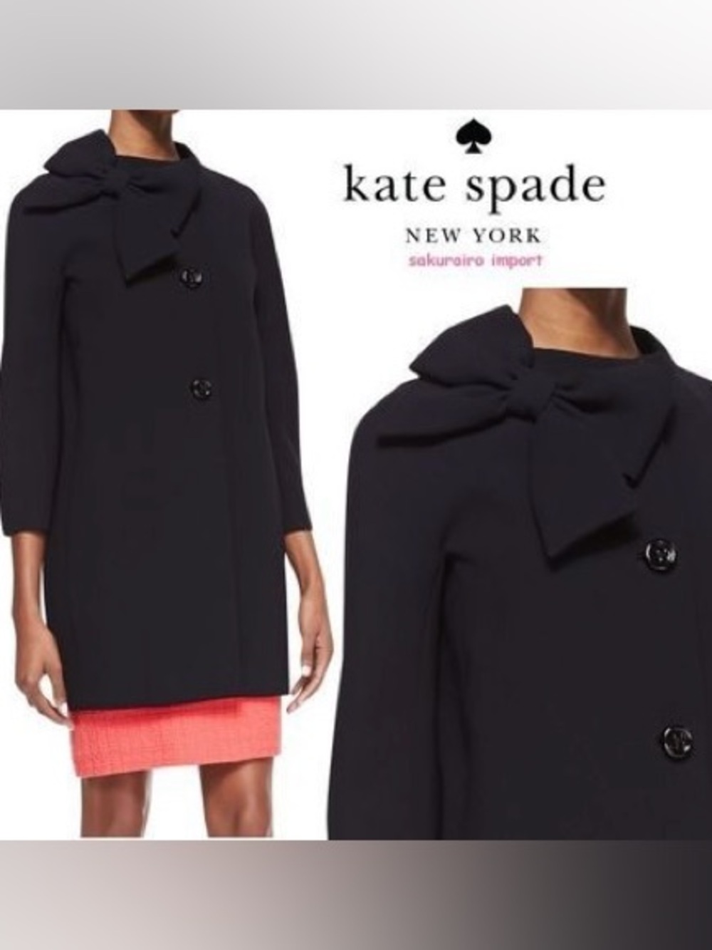 Kate Spade Dorothy Bow Coat 8